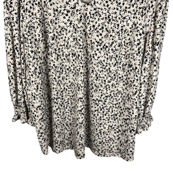 Adrianna Papell Womens Pullover Abstract Floral Top Plus Size 3X Stretchy V Neck - Picture 3 of 11